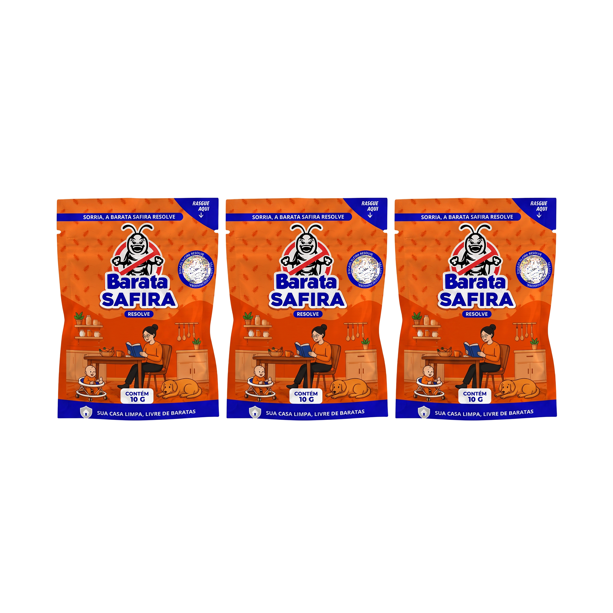 Barata Safira Resolve - Kit 3 Unidades