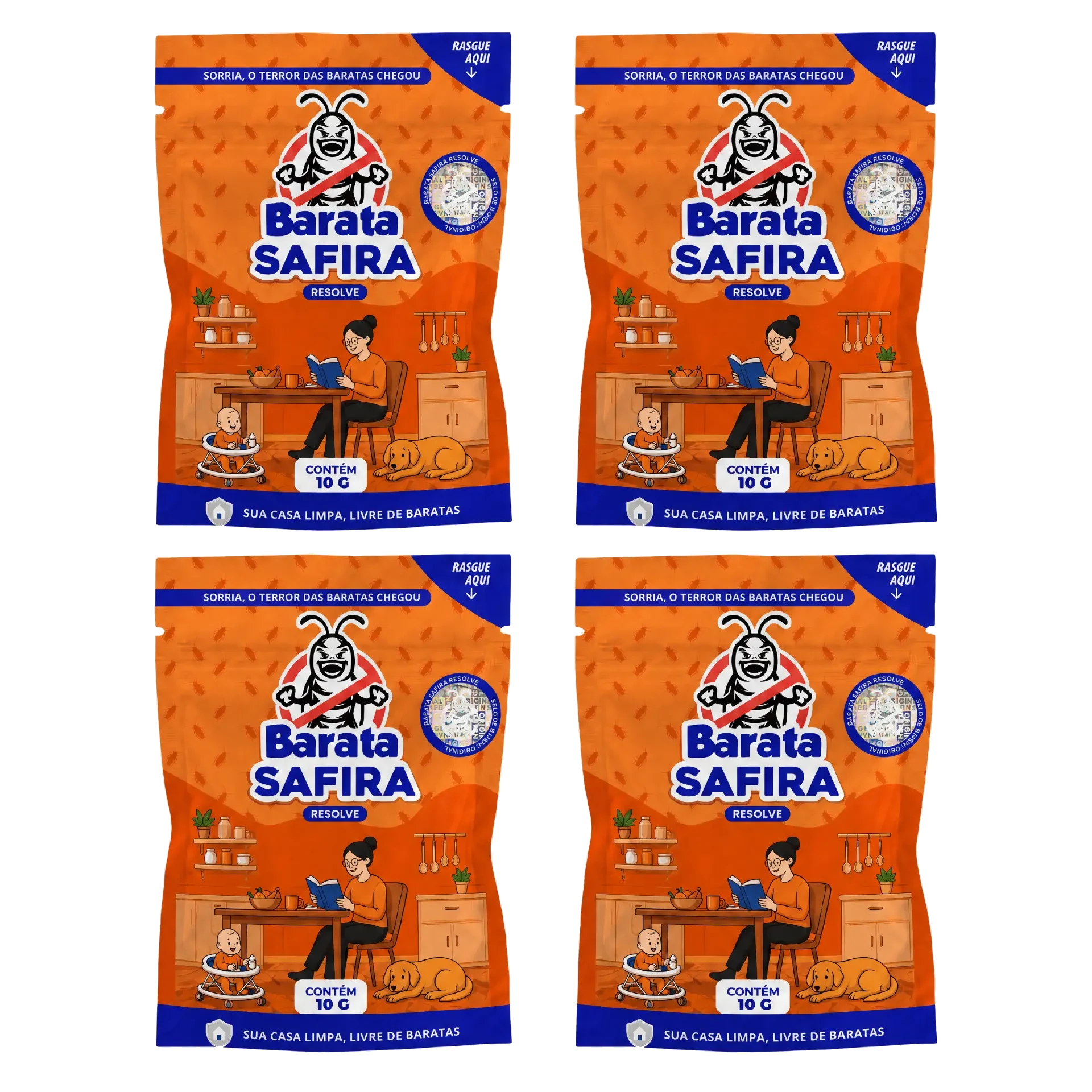 Barata Safira Resolve - Kit 4 Unidades