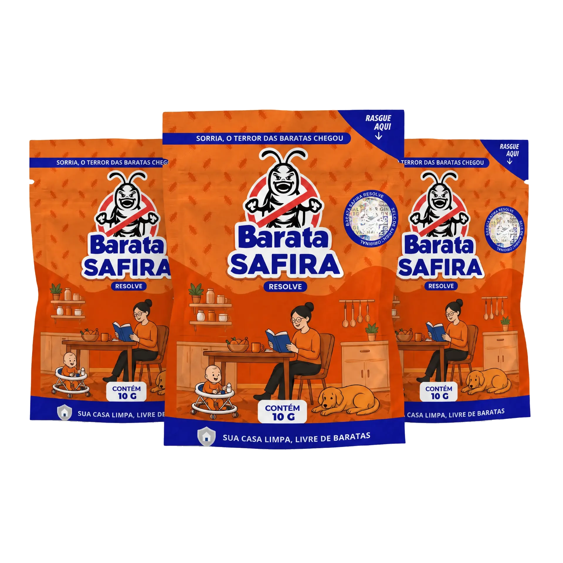 Barata Safira Resolve - Kit 3 Unidades